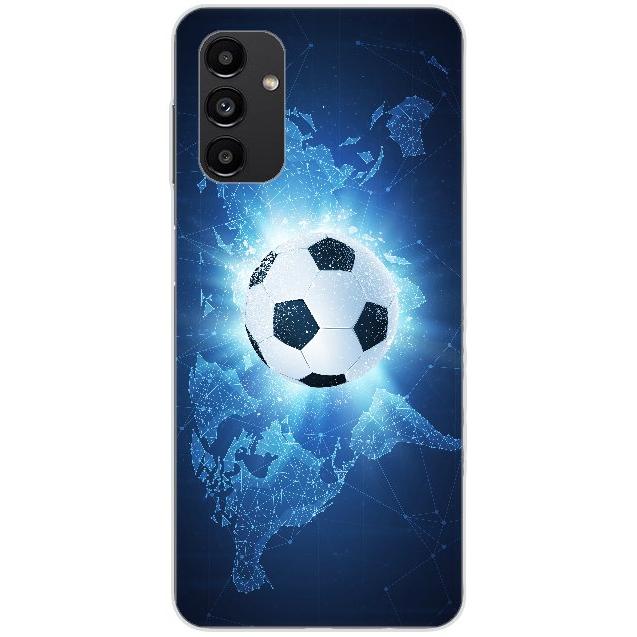 Samsung A13 5G Handyhülle - Silikon Hülle transparent - Motiv 3222 Fußball - oder selbst gestalten