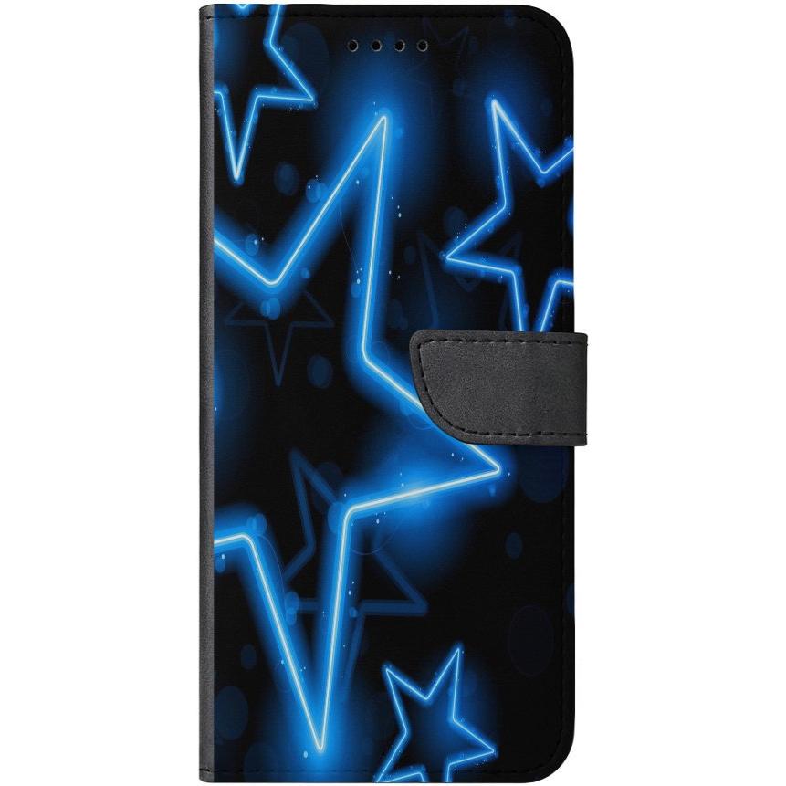 Samsung Galaxy A32 4G Handyhülle - Kunstleder Hülle mit Lasche - Motiv 1576 Sterne Neon - oder selbst gestalten