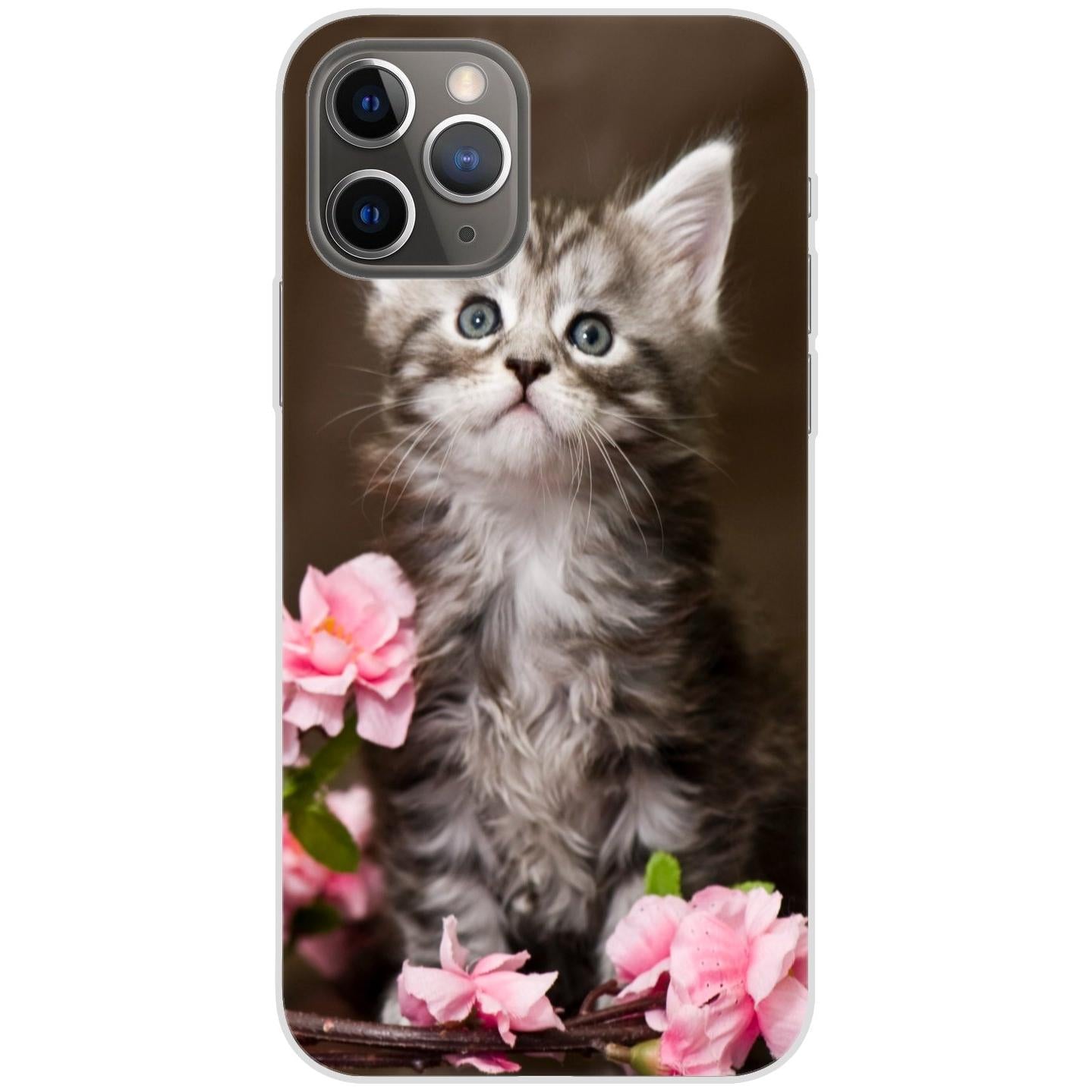 iPhone 11 Pro Handyhülle - Silikon Hülle transparent - Motiv 1251 Katze - oder selbst gestalten