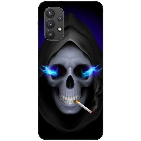 Samsung Galaxy A32 5G Handyhülle - schwarze Silikon Hülle - Motiv 1048 Totenkopf - oder selbst gestalten