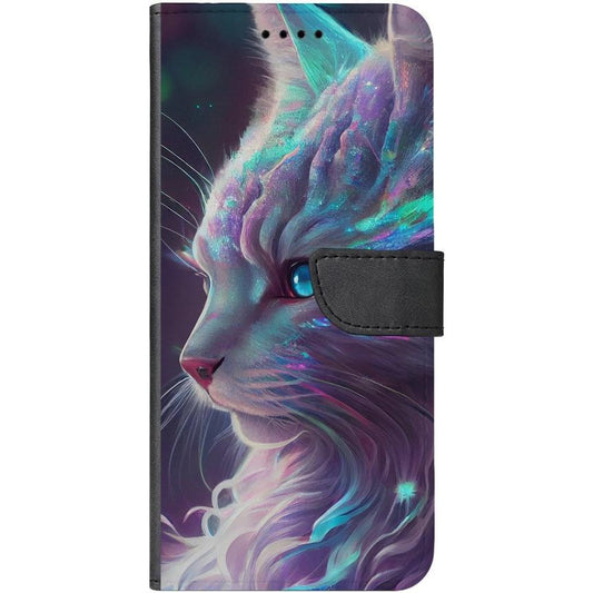 Samsung A13 5G Handyhülle - Kunstleder Hülle mit Lasche - Motiv 3500 Katze Animiert - oder selbst gestalten