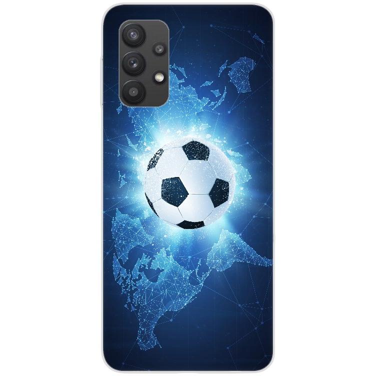 Samsung Galaxy A32 4G Handyhülle - Silikon Hülle transparent - Motiv 3222 Fußball - oder selbst gestalten