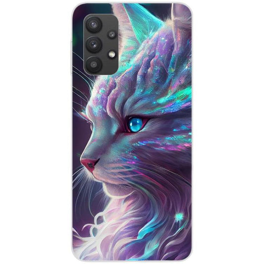 Samsung Galaxy A32 4G Handyhülle - Silikon Hülle transparent - Motiv 3500 Katze Animiert - oder selbst gestalten