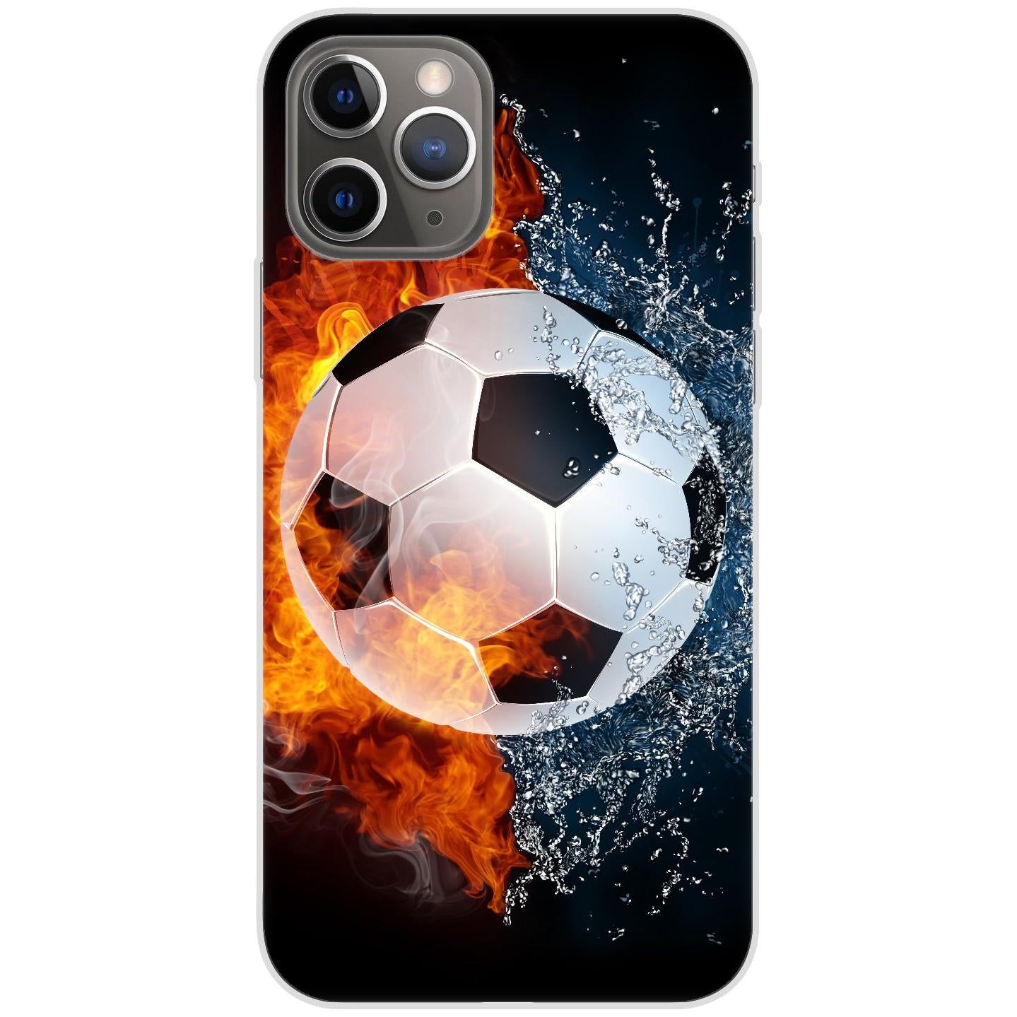 iPhone 11 Pro Handyhülle - Silikon Hülle transparent - Motiv 1152 Fußball - oder selbst gestalten