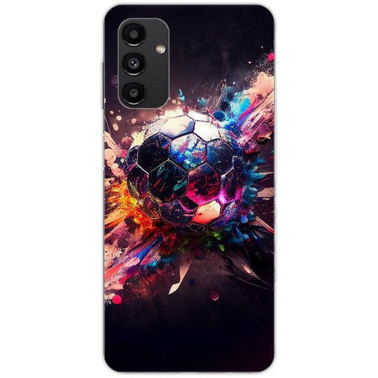 Samsung Galaxy A04s Handyhülle - Silikon Hülle transparent - Motiv 3488 Fußball - oder selbst gestalten