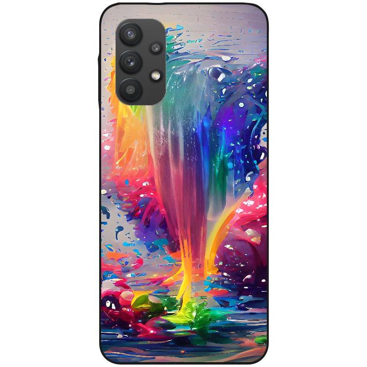 Samsung Galaxy A32 5G Handyhülle - schwarze Silikon Hülle - Motiv 3387 Farbexplosion - oder selbst gestalten