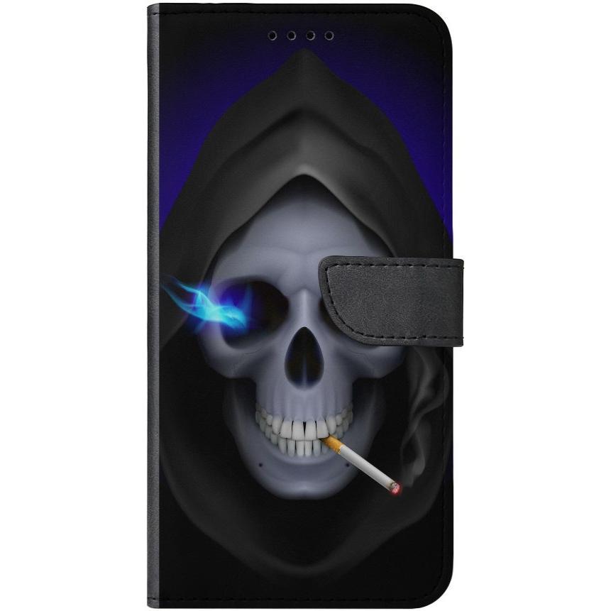 iPhone 7 Handyhülle - Kunstleder Hülle mit Lasche - Motiv 1048 Totenkopf - oder selbst gestalten