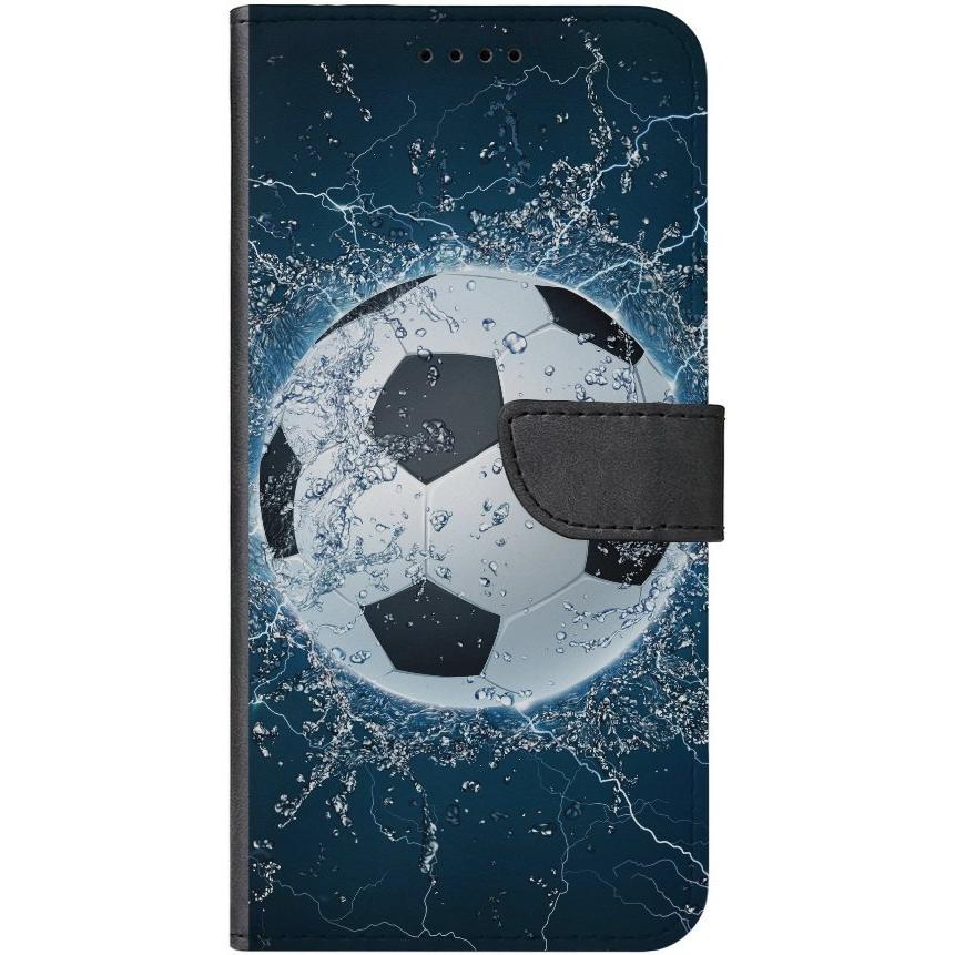 iPhone SE 2020 Handyhülle - Kunstleder Hülle mit Lasche - Motiv 1391 Fußball - oder selbst gestalten