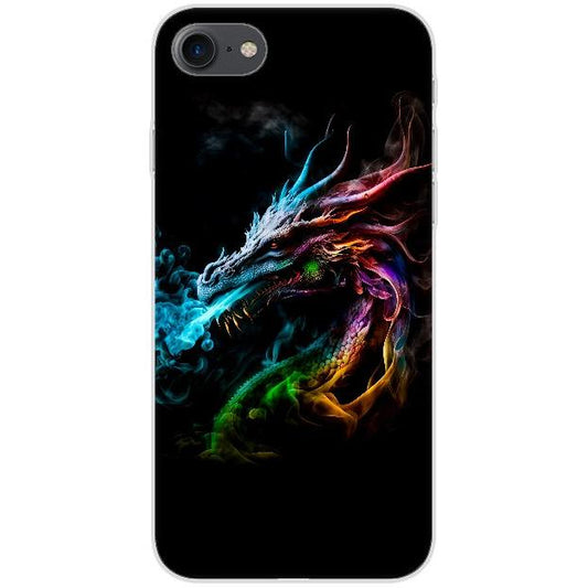 iPhone 7 Handyhülle - Silikon Hülle transparent - Motiv 3527 Drache - oder selbst gestalten