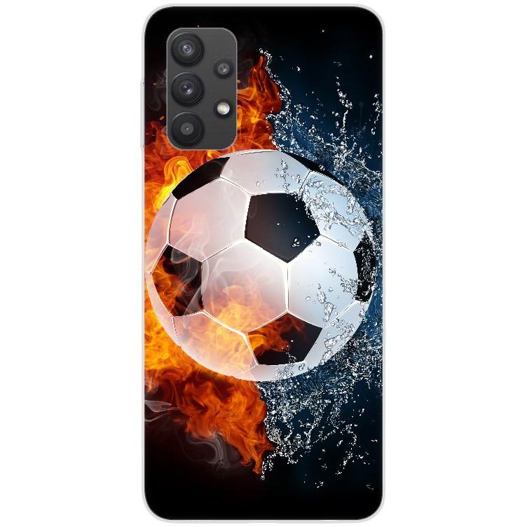 Samsung Galaxy A32 4G Handyhülle - Silikon Hülle transparent - Motiv 1152 Fußball - oder selbst gestalten