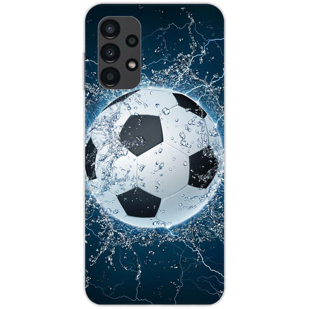 Samsung Galaxy A13 4G Handyhülle - Silikon Hülle transparent - Motiv 1391 Fußball - oder selbst gestalten