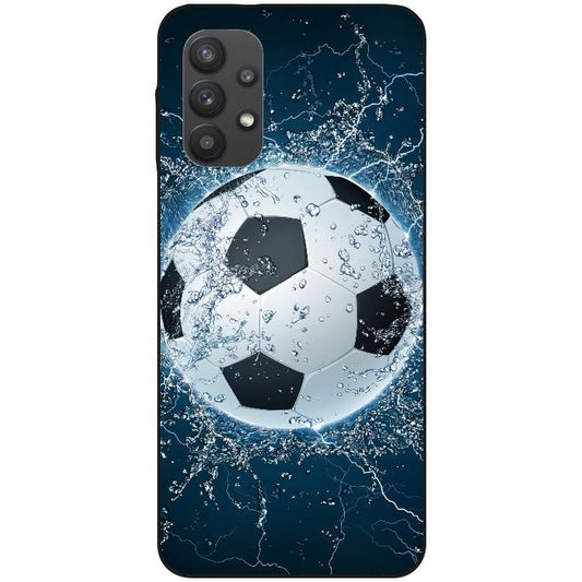 Samsung Galaxy A32 5G Handyhülle - schwarze Silikon Hülle - Motiv 1391 Fußball - oder selbst gestalten