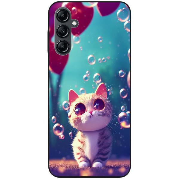 Samsung Galaxy A14 5G Handyhülle - Silikon Hülle transparent - Motiv 3475 Katze Cartoon - oder selbst gestalten