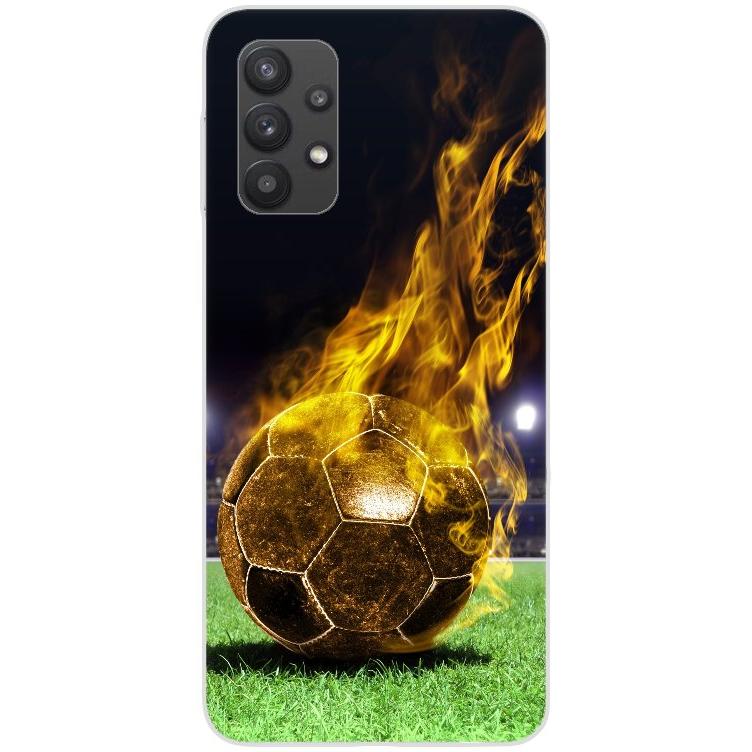 Samsung Galaxy A32 4G Handyhülle - Silikon Hülle transparent - Motiv 1170 Fußball - oder selbst gestalten