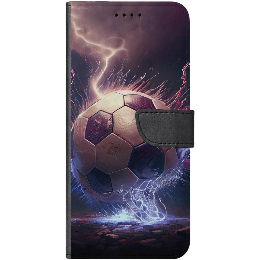 Samsung Galaxy A32 4G Handyhülle - Kunstleder Hülle mit Lasche - Motiv 3498 Fußball Blitze - oder selbst gestalten