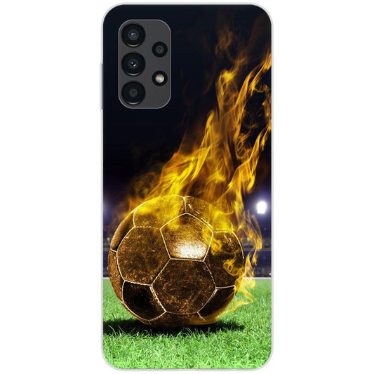 Samsung Galaxy A13 4G Handyhülle - Silikon Hülle transparent - Motiv 1170 Fußball - oder selbst gestalten