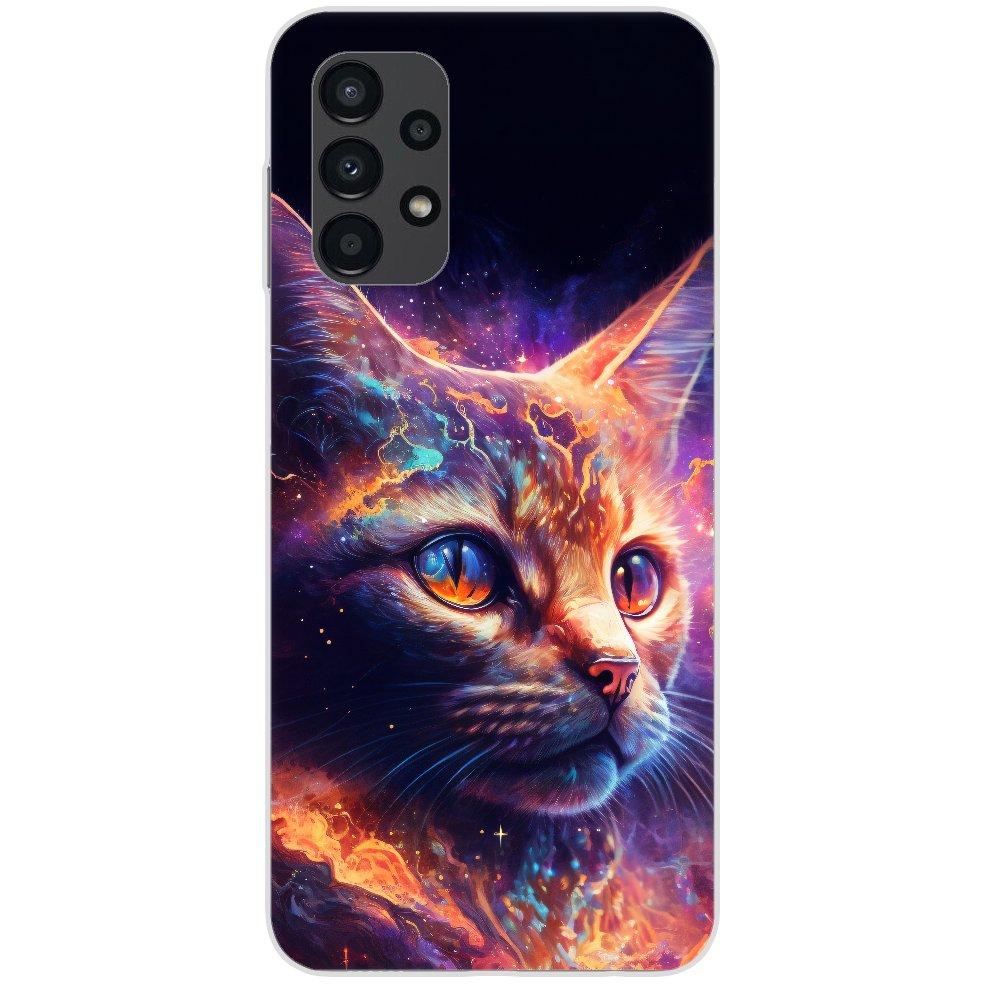 Samsung Galaxy A13 4G Handyhülle - Silikon Hülle transparent - Motiv 3531 Katze animiert - oder selbst gestalten