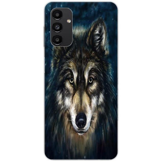 Samsung A13 5G Handyhülle - Silikon Hülle transparent - Motiv 662 Wolf - oder selbst gestalten