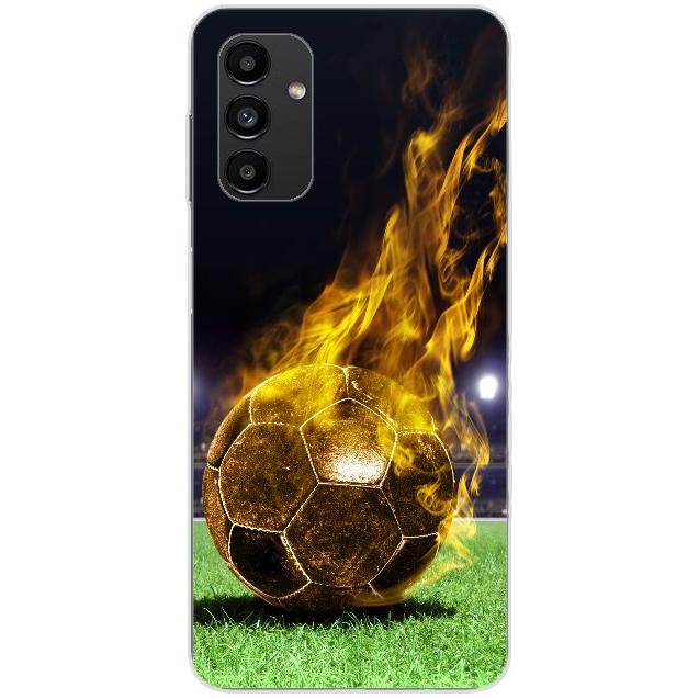 Samsung A13 5G Handyhülle - Silikon Hülle transparent - Motiv 1170 Fußball - oder selbst gestalten