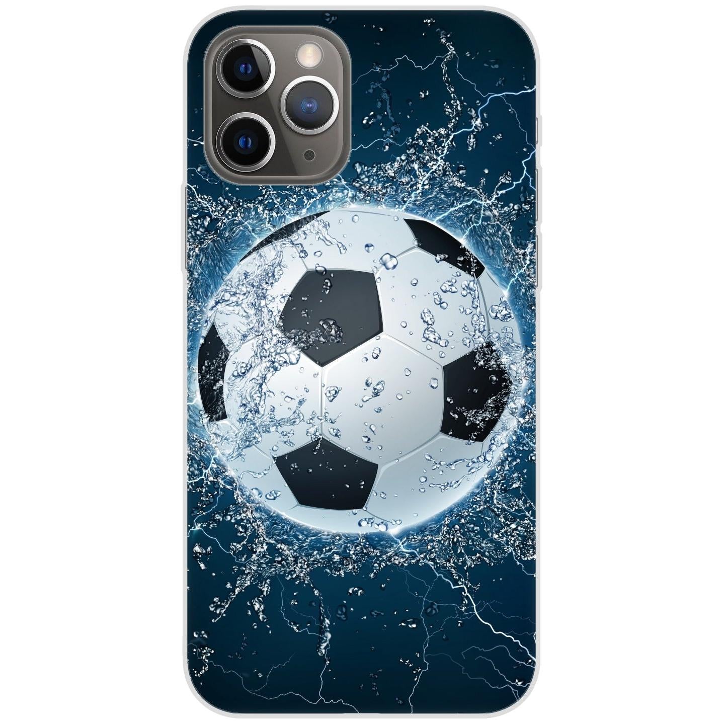 iPhone 11 Pro Handyhülle - Silikon Hülle transparent - Motiv 1391 Fußball - oder selbst gestalten