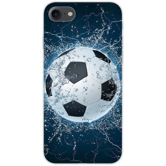 iPhone 7 Handyhülle - Silikon Hülle transparent - Motiv 1391 Fußball - oder selbst gestalten