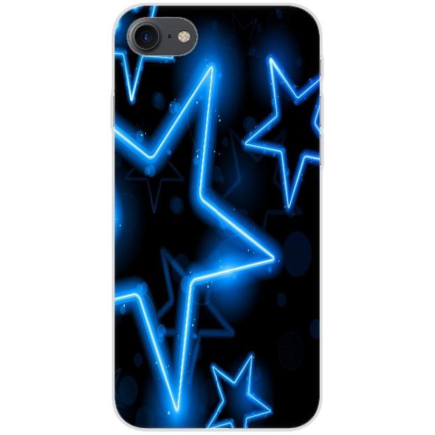 iPhone SE 2020 Handyhülle - Silikon Hülle transparent - Motiv 1576 Sterne Neon - oder selbst gestalten