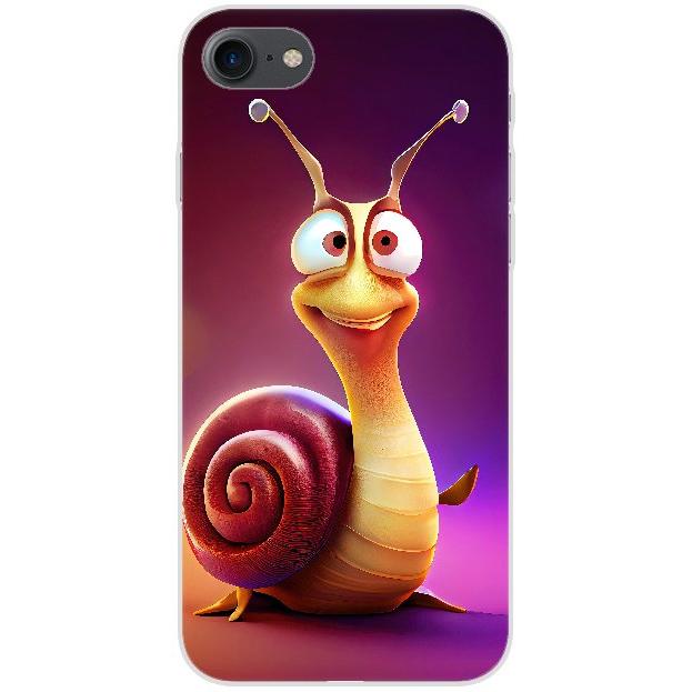 iPhone SE 2020 Handyhülle - Silikon Hülle transparent - Motiv 3514 Schnecke - oder selbst gestalten