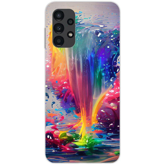 Samsung Galaxy A13 4G Handyhülle - Silikon Hülle transparent - Motiv 3387 Farbexplosion - oder selbst gestalten