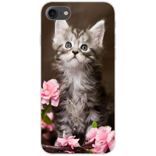 iPhone 7 Handyhülle - Silikon Hülle transparent - Motiv 1251 Katze - oder selbst gestalten