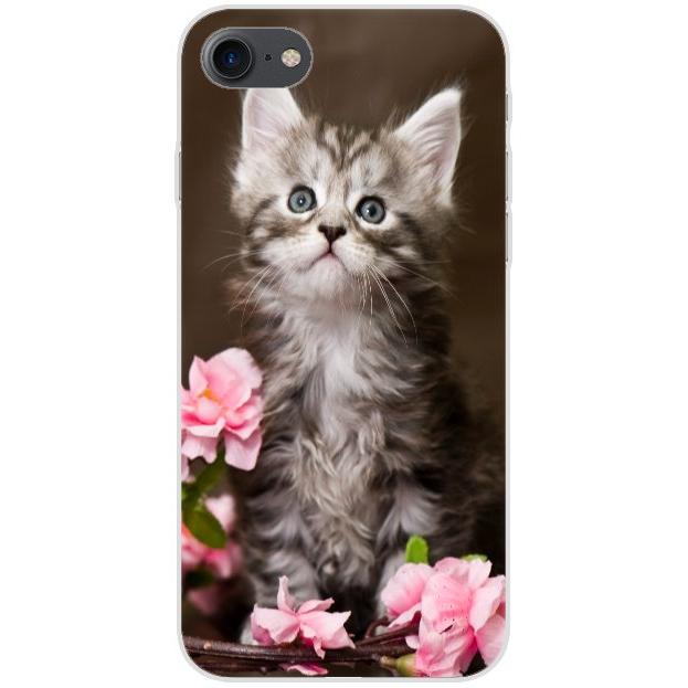 iPhone SE 2020 Handyhülle - Silikon Hülle transparent - Motiv 1251 Katze - oder selbst gestalten