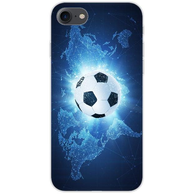 iPhone 7 Handyhülle - Silikon Hülle transparent - Motiv 3222 Fußball - oder selbst gestalten