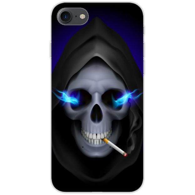 iPhone 7 Handyhülle - Silikon Hülle transparent - Motiv 1048 Totenkopf - oder selbst gestalten