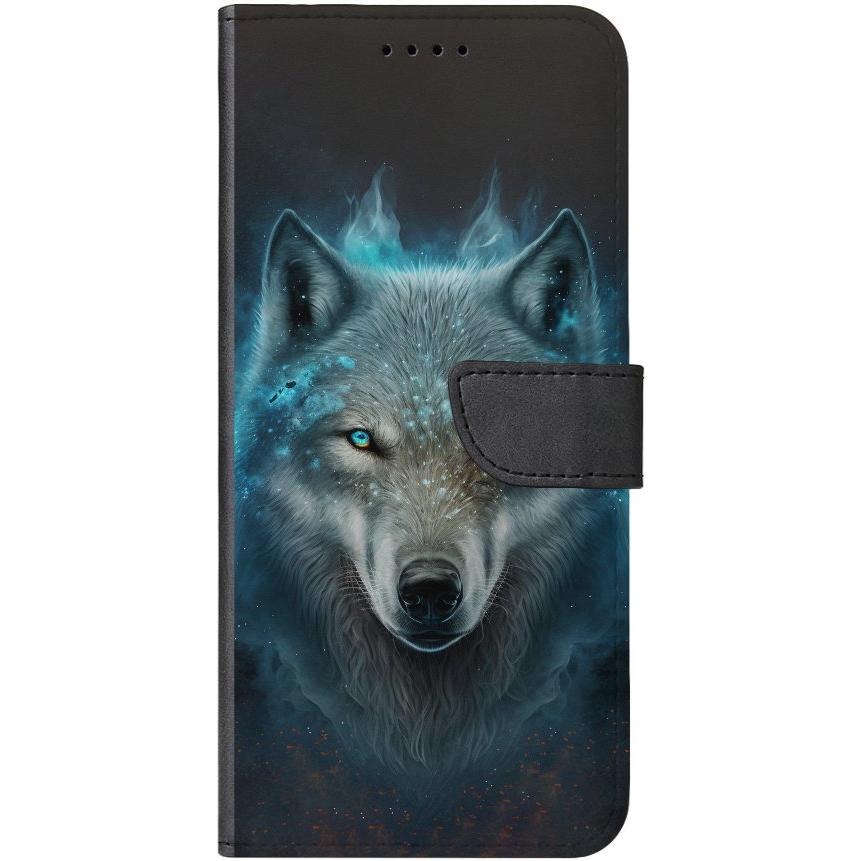 Samsung Galaxy A32 4G Handyhülle - Kunstleder Hülle mit Lasche - Motiv 3485 Wolf - oder selbst gestalten