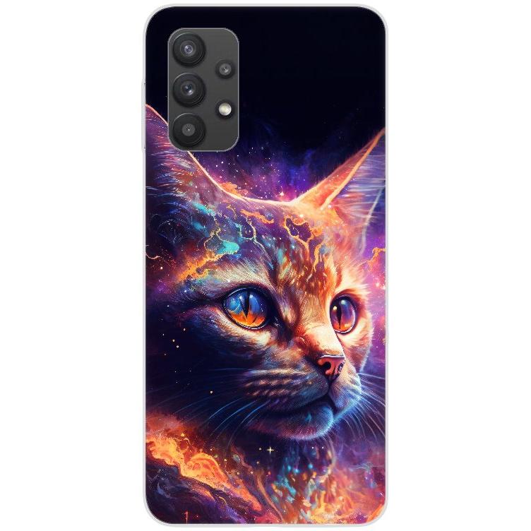 Samsung Galaxy A32 4G Handyhülle - Silikon Hülle transparent - Motiv 3531 Katze animiert - oder selbst gestalten