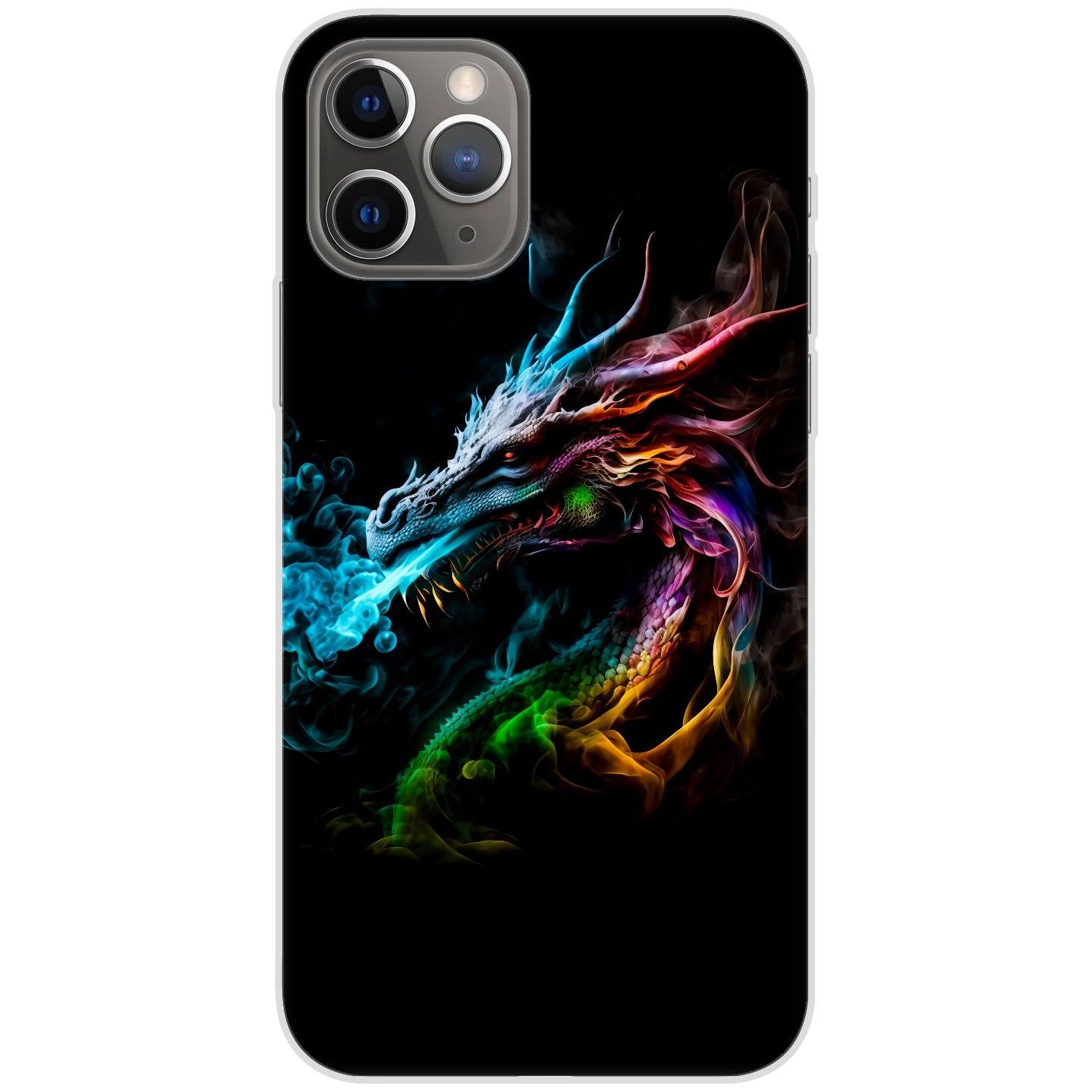 iPhone 11 Pro Handyhülle - Silikon Hülle transparent - Motiv 3527 Drache - oder selbst gestalten