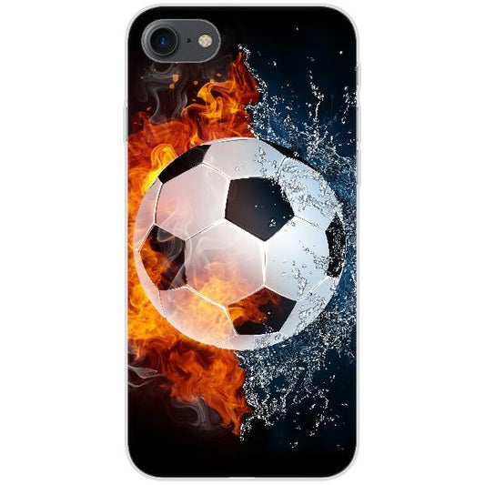 iPhone 7 Handyhülle - Silikon Hülle transparent - Motiv 1152 Fußball - oder selbst gestalten