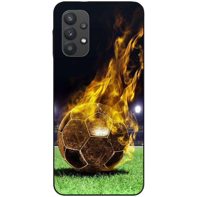 Samsung Galaxy A32 5G Handyhülle - schwarze Silikon Hülle - Motiv 1170 Fußball - oder selbst gestalten