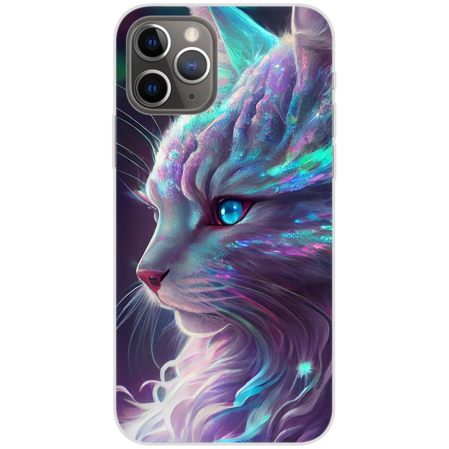 iPhone 11 Pro Handyhülle - Silikon Hülle transparent - Motiv 3500 Katze Animiert - oder selbst gestalten