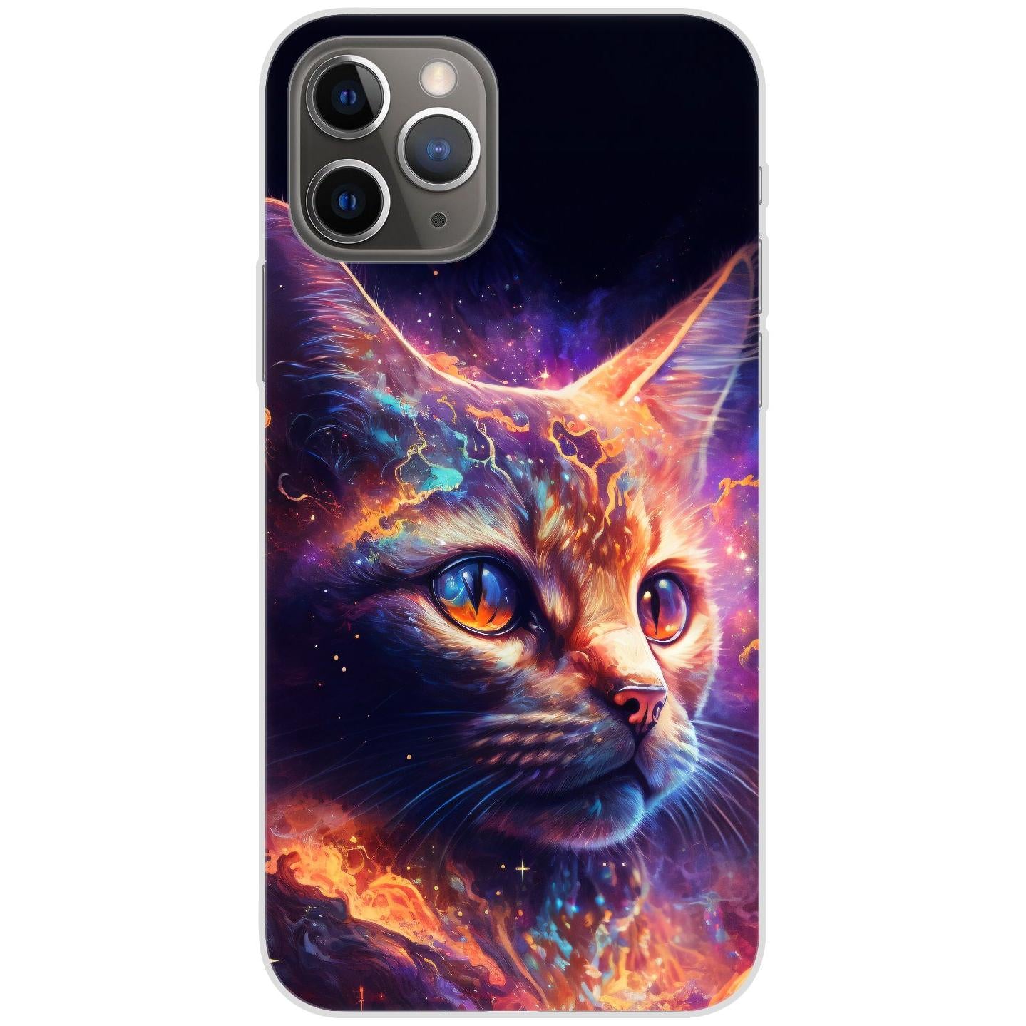 iPhone 11 Pro Handyhülle - Silikon Hülle transparent - Motiv 3531 Katze animiert - oder selbst gestalten