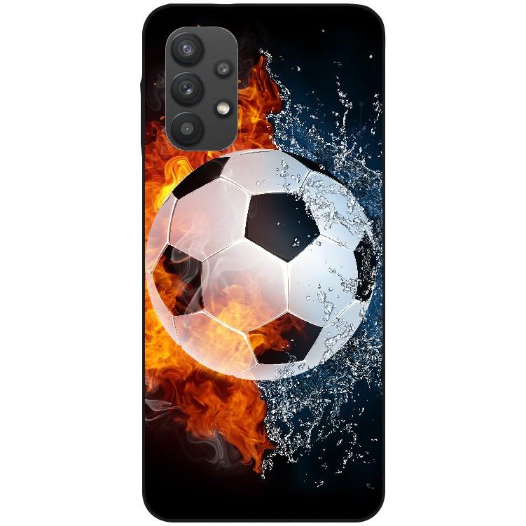 Samsung Galaxy A32 5G Handyhülle - schwarze Silikon Hülle - Motiv 1152 Fußball - oder selbst gestalten