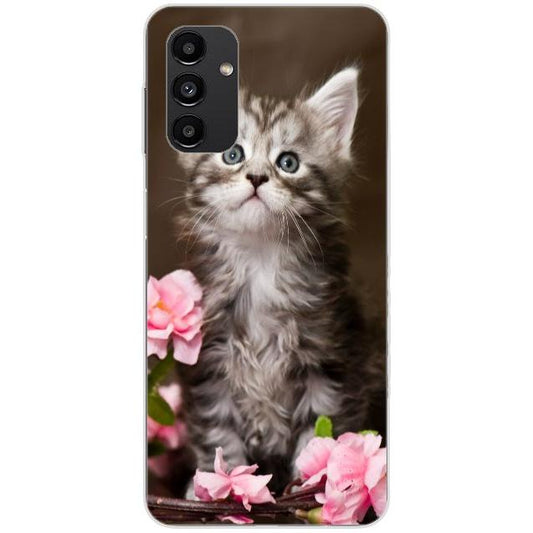 Samsung A13 5G Handyhülle - Silikon Hülle transparent - Motiv 1251 Katze - oder selbst gestalten