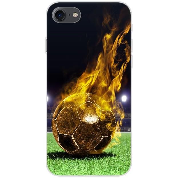 iPhone SE 2020 Handyhülle - Silikon Hülle transparent - Motiv 1170 Fußball - oder selbst gestalten