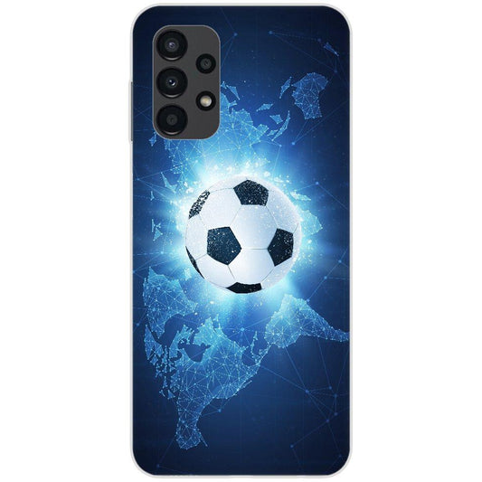 Samsung Galaxy A13 4G Handyhülle - Silikon Hülle transparent - Motiv 3222 Fußball - oder selbst gestalten