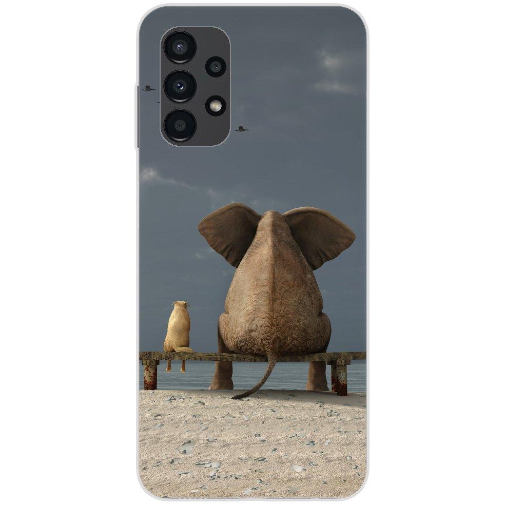 Samsung Galaxy A13 4G Handyhülle - Silikon Hülle transparent - Motiv 1415 Elefant - oder selbst gestalten