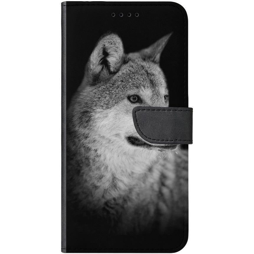 iPhone 7 Handyhülle - Kunstleder Hülle mit Lasche - Motiv 1612 Wolf - oder selbst gestalten