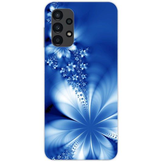 Samsung Galaxy A13 4G Handyhülle - Silikon Hülle transparent - Motiv 1020 Abstract Blau - oder selbst gestalten