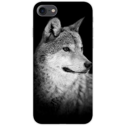 iPhone 7 Handyhülle - Silikon Hülle transparent - Motiv 1612 Wolf - oder selbst gestalten