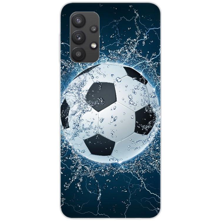 Samsung Galaxy A32 4G Handyhülle - Silikon Hülle transparent - Motiv 1391 Fußball - oder selbst gestalten